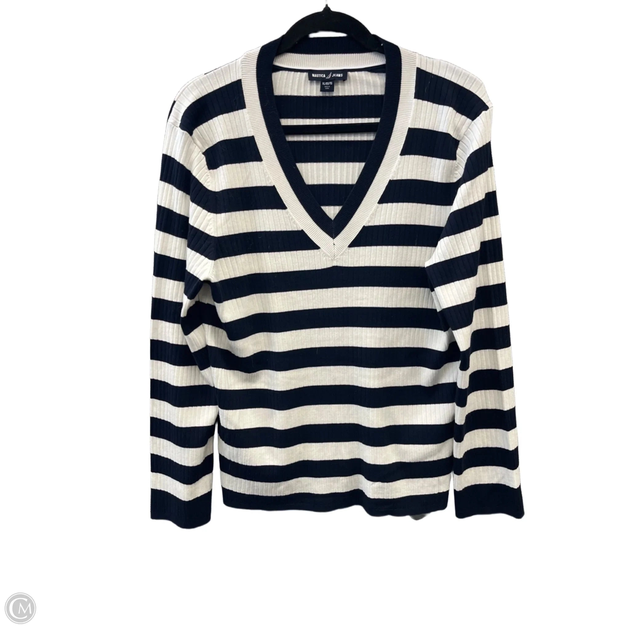 Top Long Sleeve By Nautica In Striped Pattern, Size: Xl