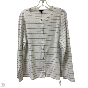 Top Long Sleeve By Talbots In Silver & White, Size: Xl