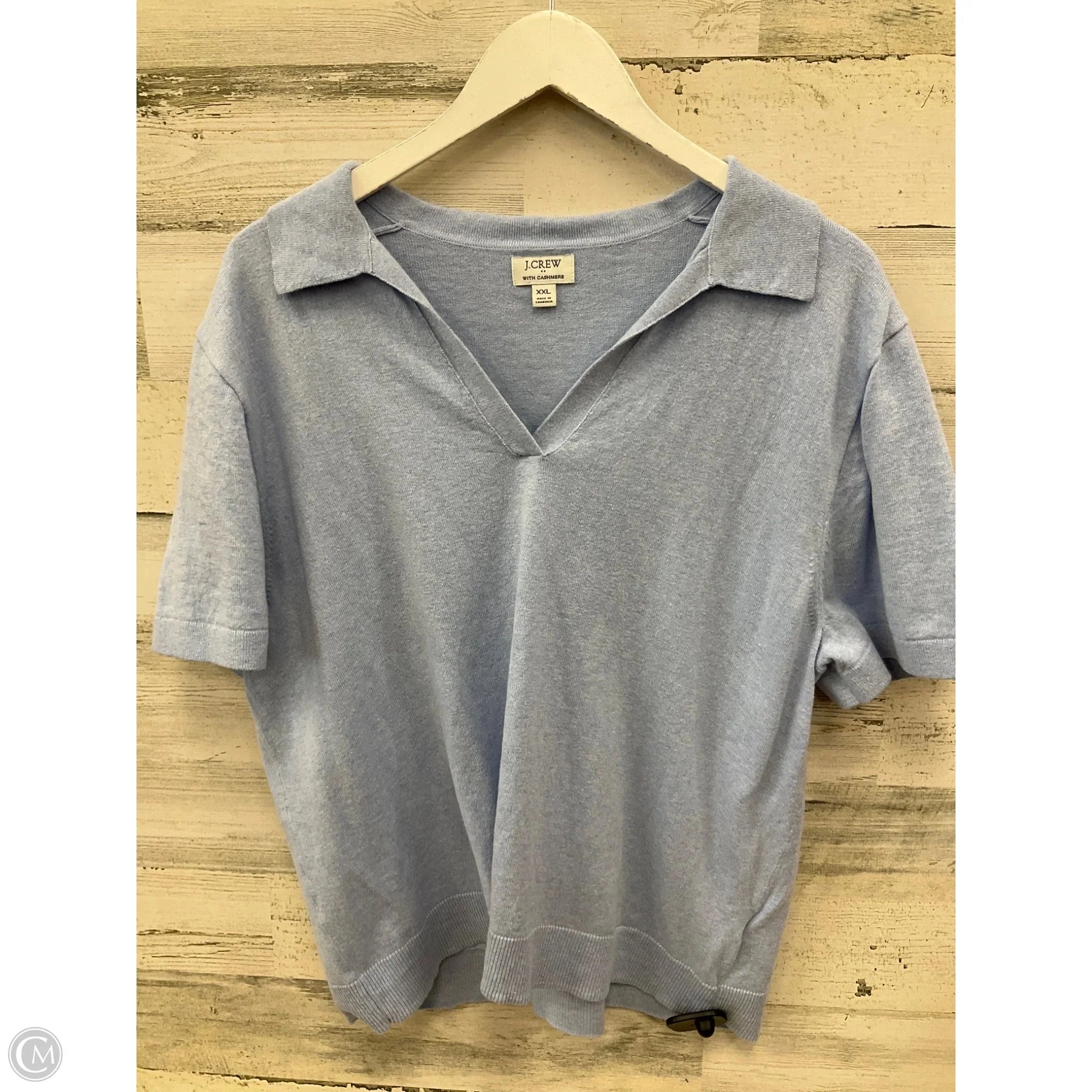 Top Short Sleeve By J. Crew In Blue, Size: Xxl