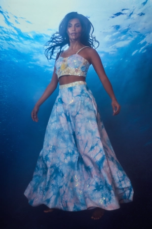 True Blue Denim Bustier and Skirt