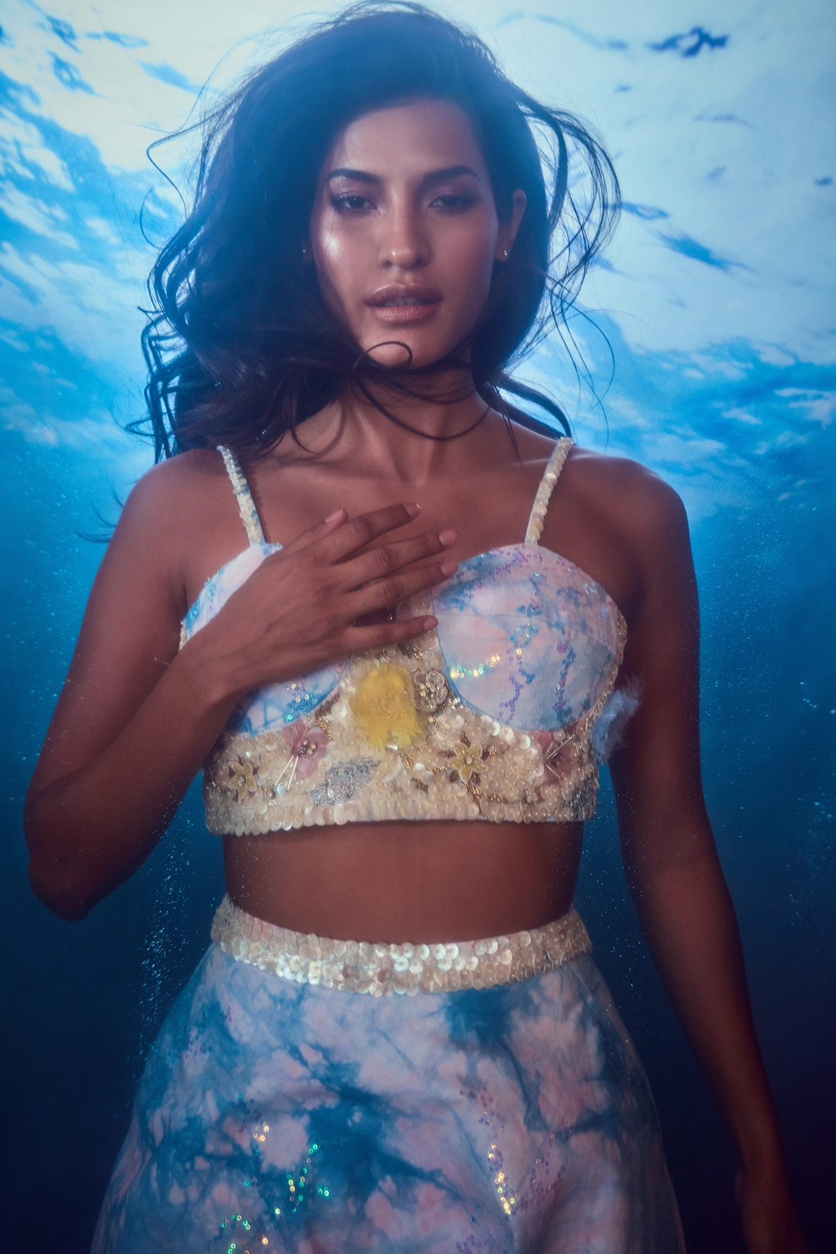 True Blue Denim Bustier and Skirt