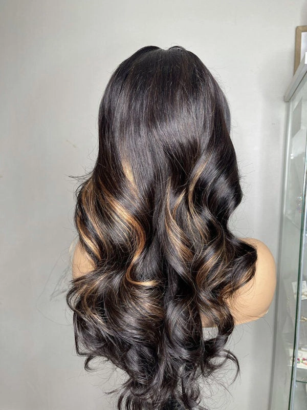 Undetectable HD Lace Highlight Color Body Wave Virgin Brazilian Hair 13x6 Lace Front Wigs NCF110