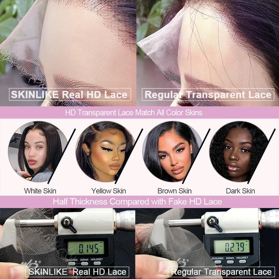 WOWANGEL Curly Pixie Skinlike Real HD Full Lace Wig Short Cut Wig