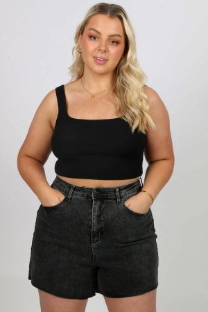 ZABANA DENIM SHORT BLACK WASH
