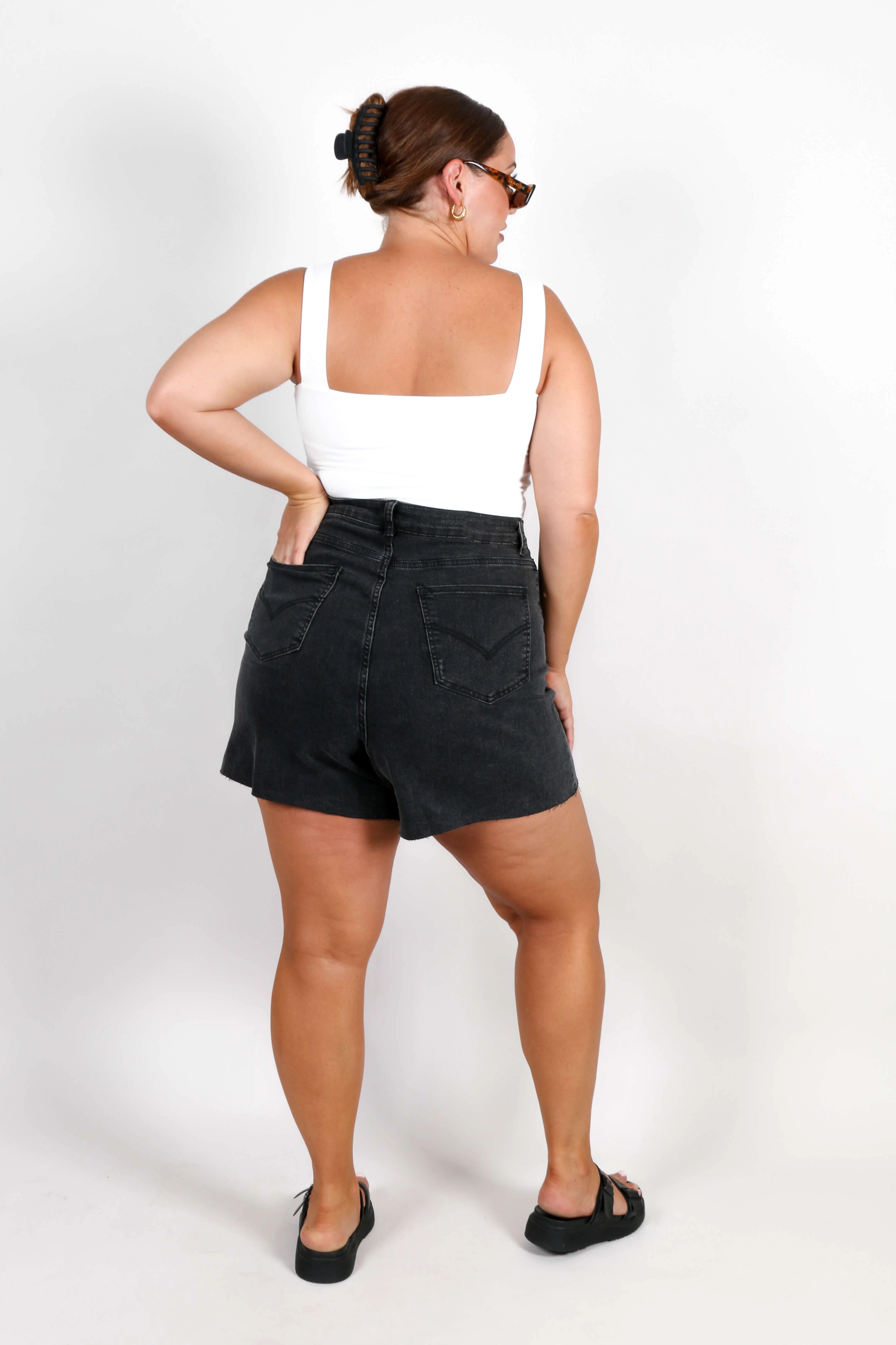 ZABANA DENIM SHORT BLACK WASH